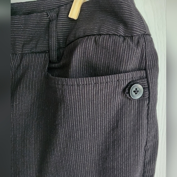 Lane Bryant Pinstripe Black Stretch Straight Leg Trousers Size 18 - Picture 2 of 7